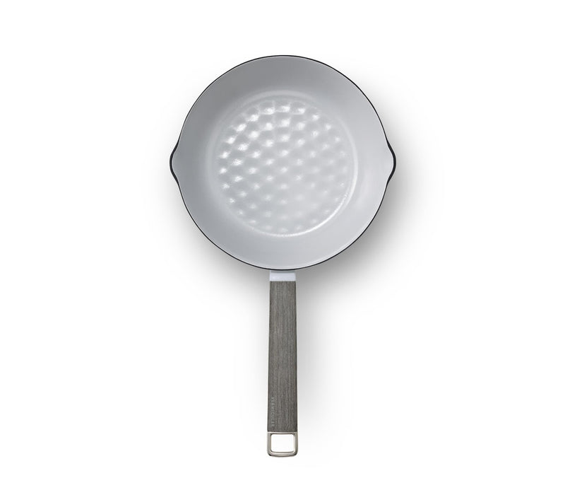 Vermicular Yukihira 18Cm Cast Iron Enamel Pot in Oyster Gray with Recipe Book