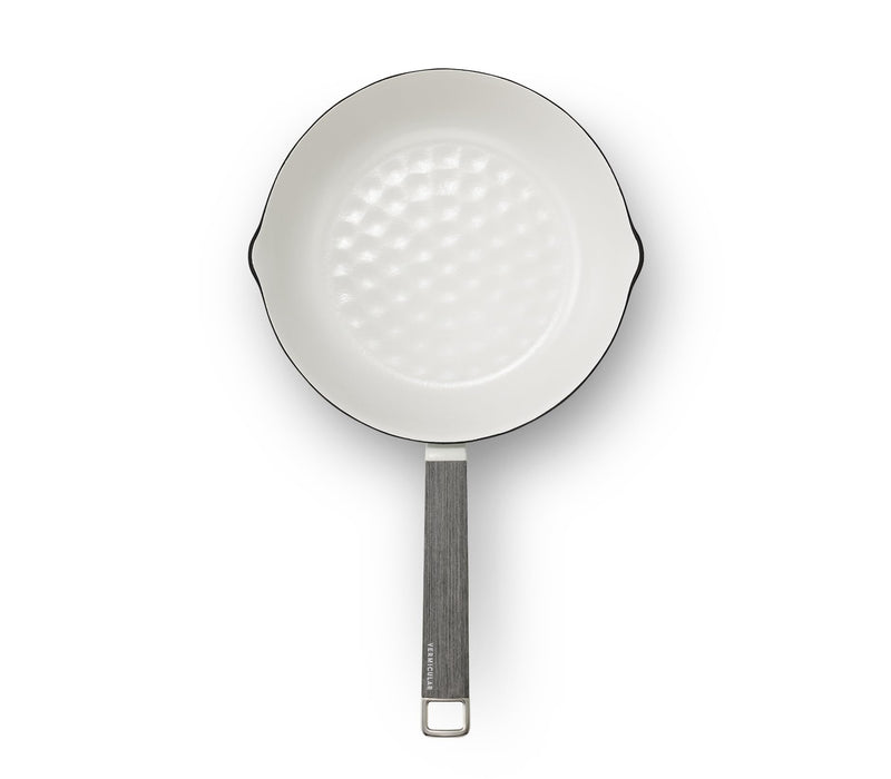 Vermicular Yukihira 20cm Sea Salt White Cast Iron Enamel Pot with Recipe Book