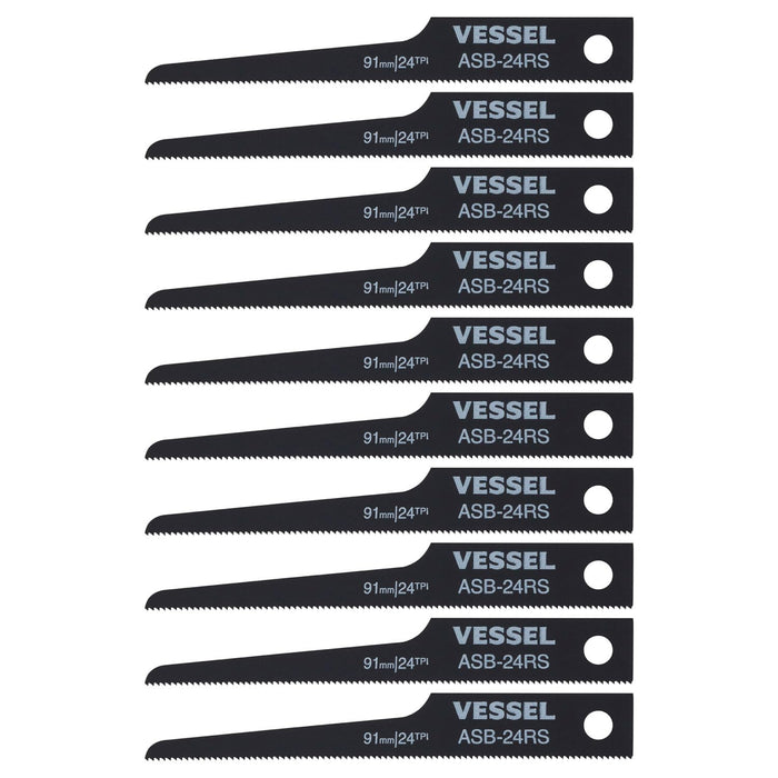 Vessel Air Saw Fine Tip Replacement Blades 24 Teeth Set of 10 ASB-24RS