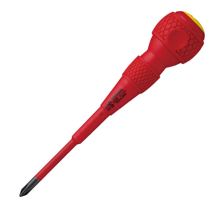 Vessel Ball Grip Insulated +1 X 75 Driver - Electric Shock-Resistant VDE Certified