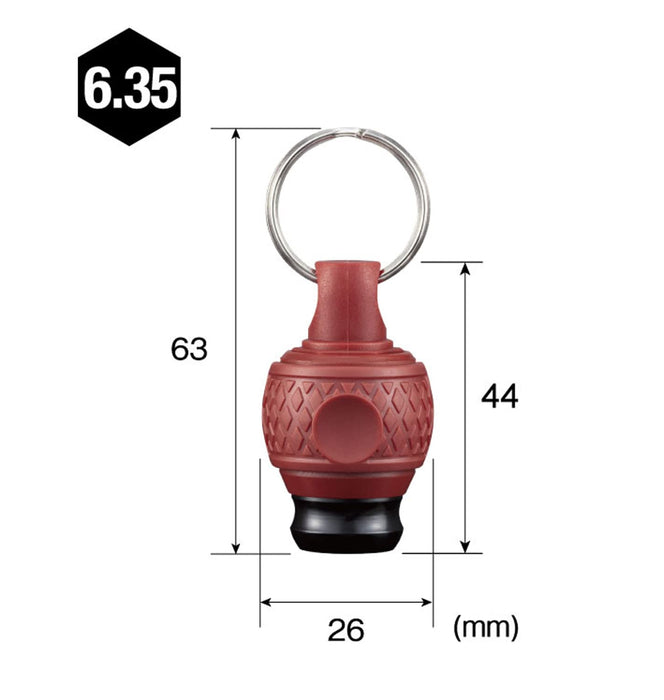 Vessel Quick Catcher Ball Grip Bit Holder Dal Red QB-22DR