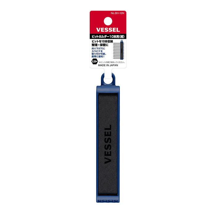 Vessel Navy Blue Bit Holder for 10 Bits BH-10N Durable Tool Organizer