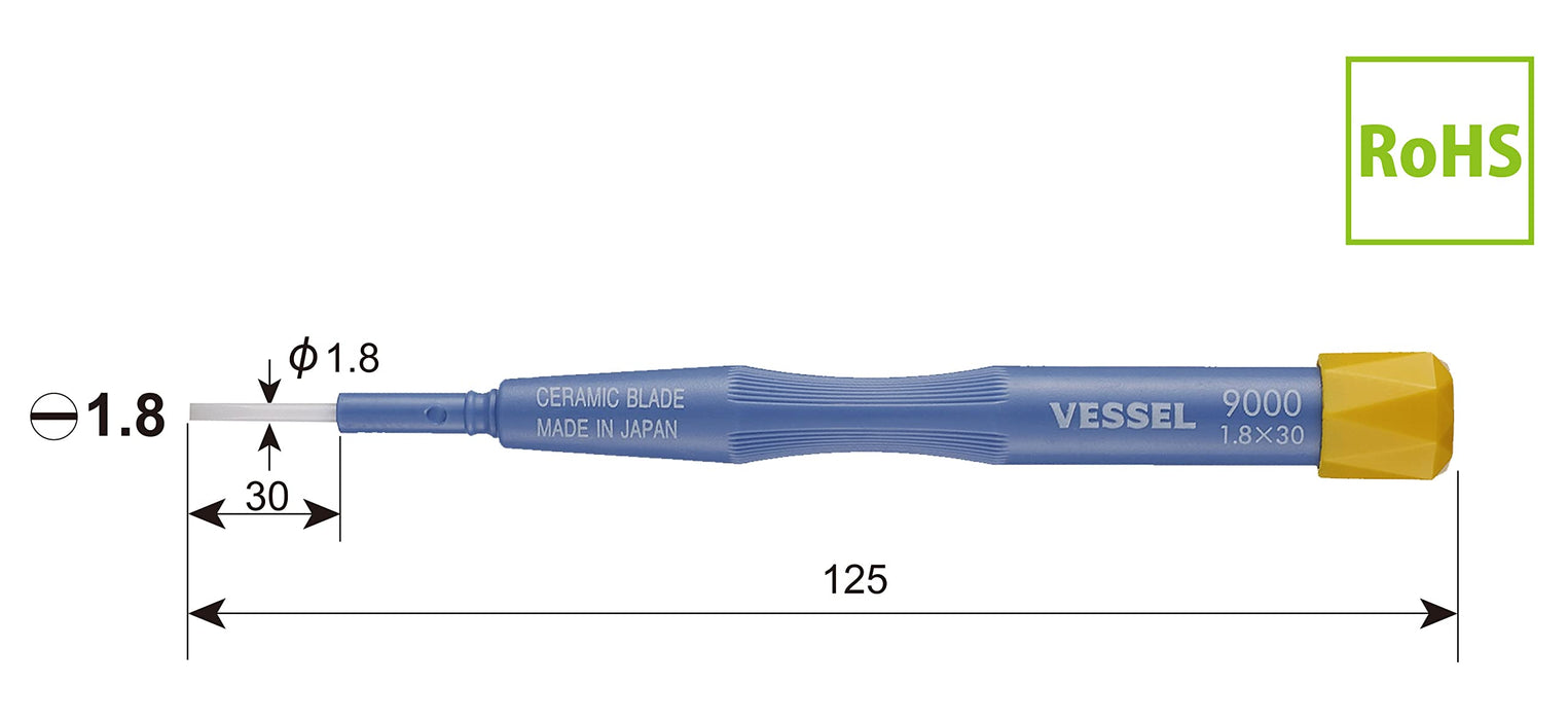 Vessel Ceramic Adjustment Driver 1.8x30 - 9000 Series from Vessel Brand