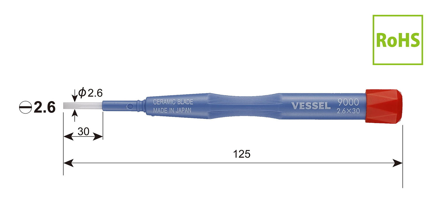 Vessel Ceramic Adjustment Driver 2.6x30 Size 9000 Series by Vessel