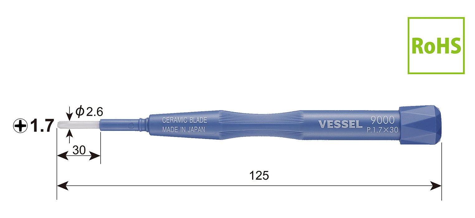 Vessel 陶瓷調整螺絲起子 9000 1.7x30 尺寸 - Vessel 品牌