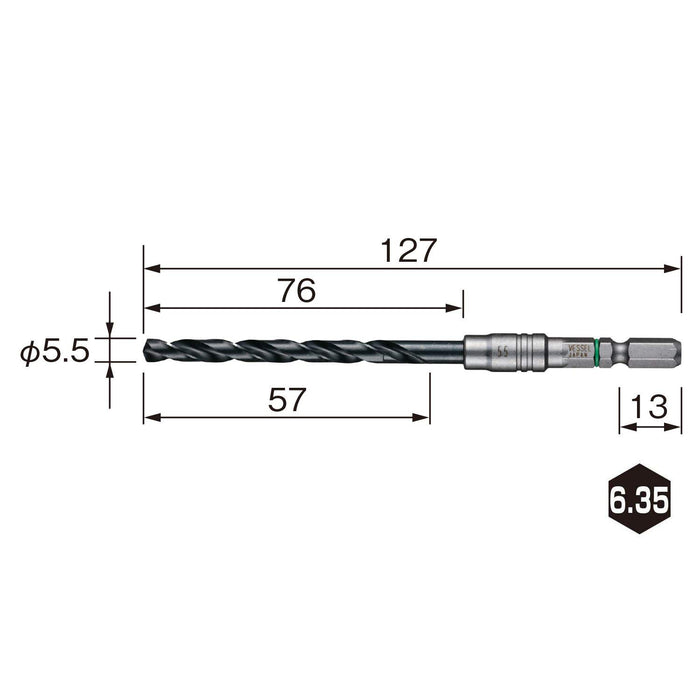 Vessel 5.5mm Ironwork Cushion Drill Bit AMD-5.5 for Metalwork