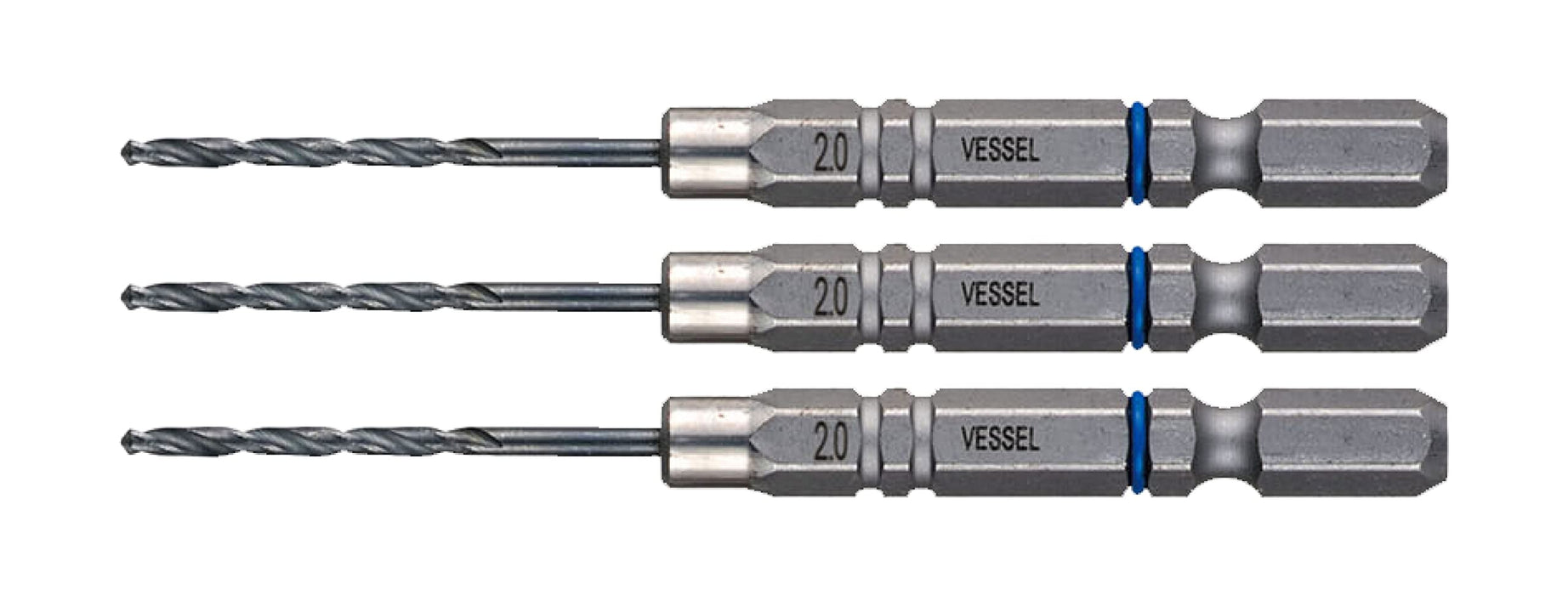 Vessel 3 Piece Ironwork Drill Bit Set Amd3S-2.0 Cushion Drill 2.0mm