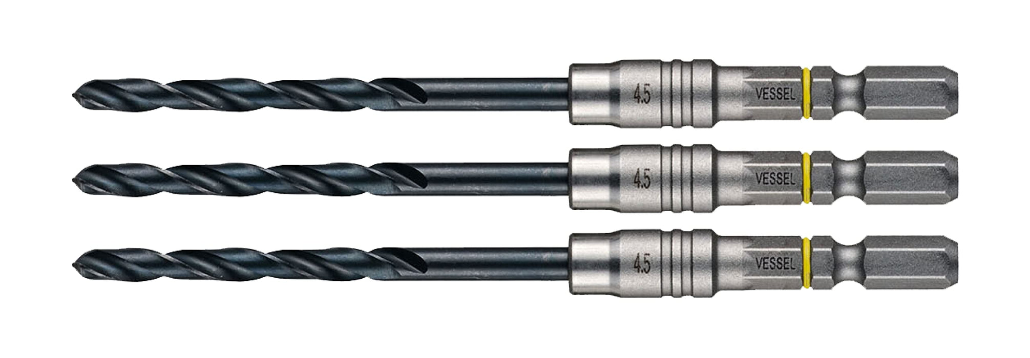 Vessel AMD3S-4.5 Cushion Drill Bit Set for Ironwork 3-Piece 4.5mm