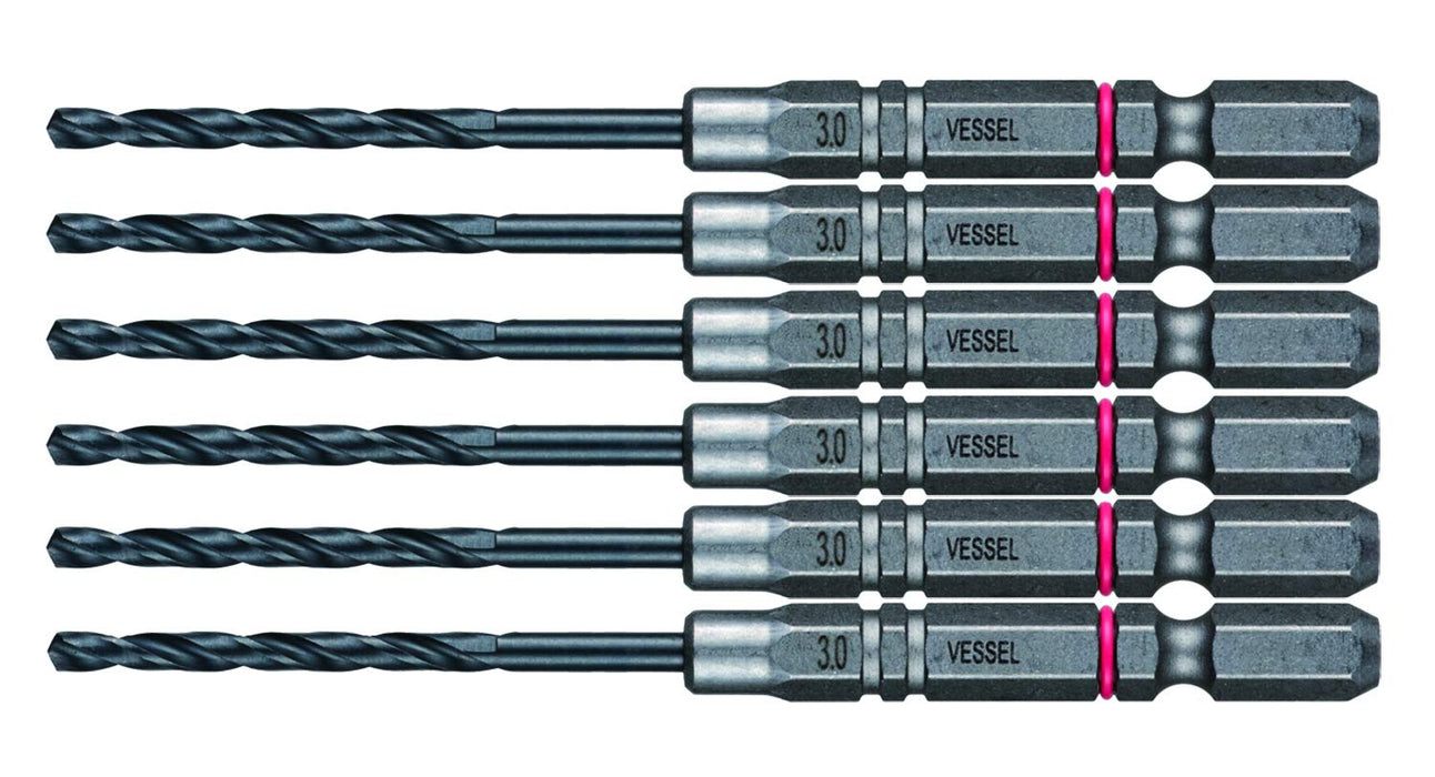 Vessel Cushion Drill Set for Metalwork 6 Piece Ironwork 3.0mm Drill Bit Set AMD6P-3.0