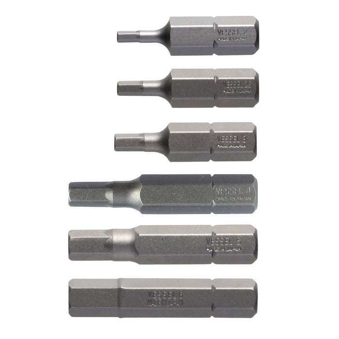 Vessel Hex Bit Set with Holder B33 - H2 to H6 Range - Quality Crafted by Vessel