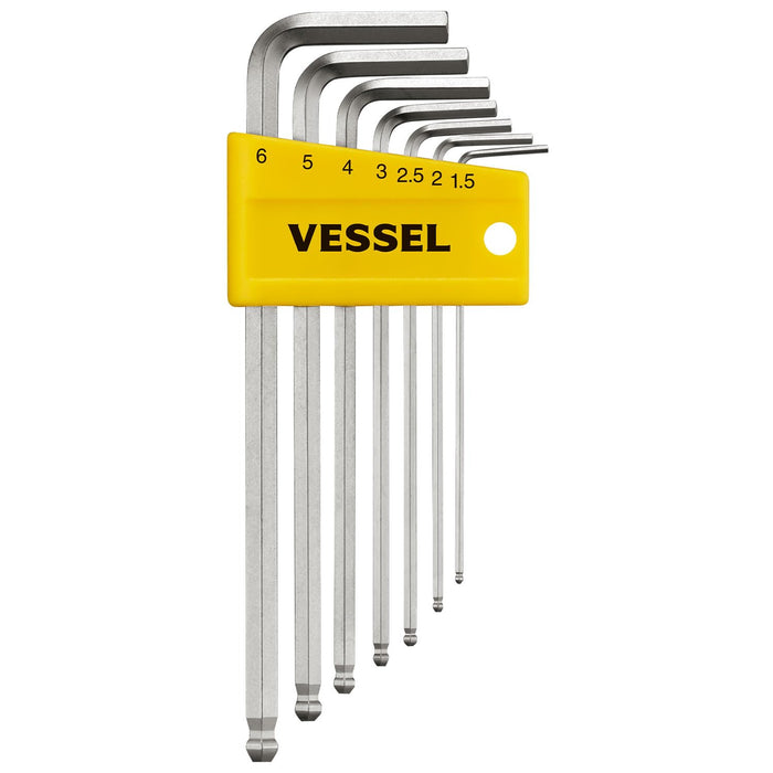 Vessel Hexagonal Bar Ball Point L Wrench Set of 7 - 8307Bp Series