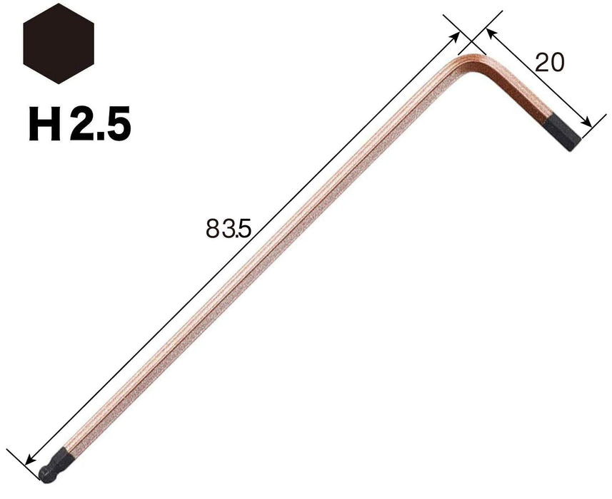 Vessel Hexagonal L-Type Wrench 2.5mm - 8900Bp Rainball Bar - Compact Design