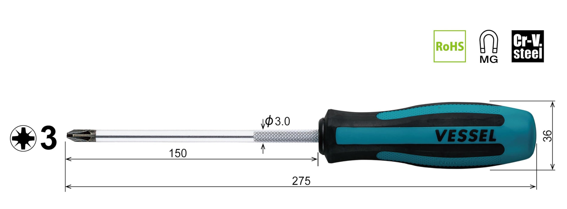 容器 Megadora Posidriver Pz3x150 型號 903 - 高品質容器工具