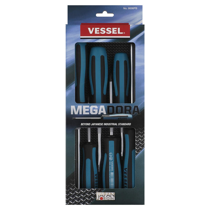 Vessel Megadora 6-Piece Screwdriver Set in Paper Box 9006Pb