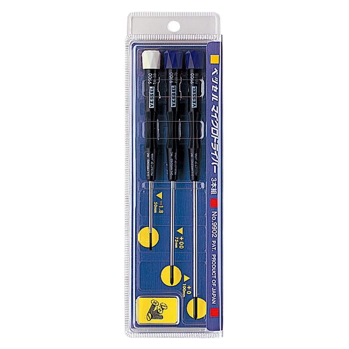 Vessel Microdriver Set of 3 - Precision Screwdrivers No.9902E