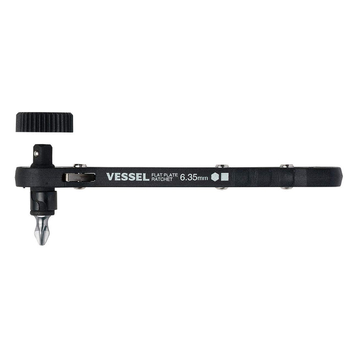 Vessel Black TD-71 Plate Ratchet Driver with 2 Extra Bits Included