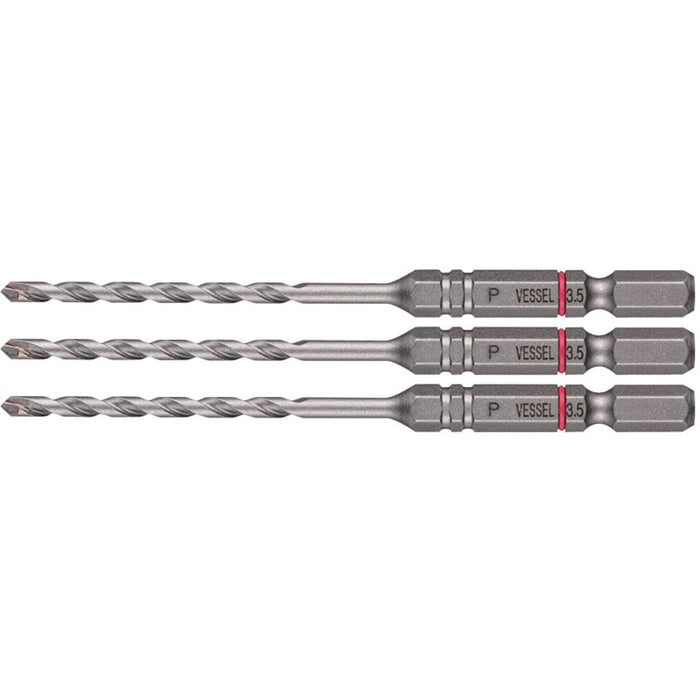 Vessel Porcelain Tile Drill Bit Set 3.5mm Pack of 3