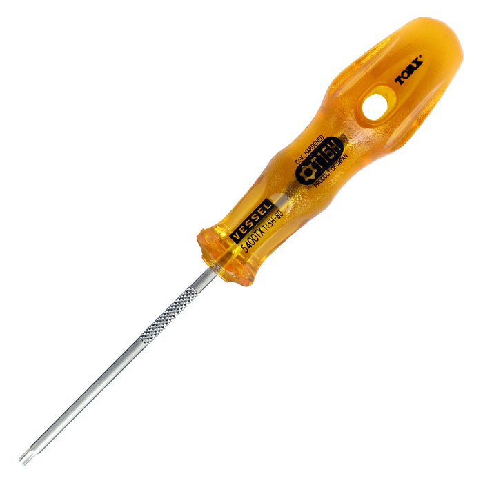 Vessel Power Grip T15Hx80 Torx Screwdriver - Tamper-Proof 5400Tx Vessel