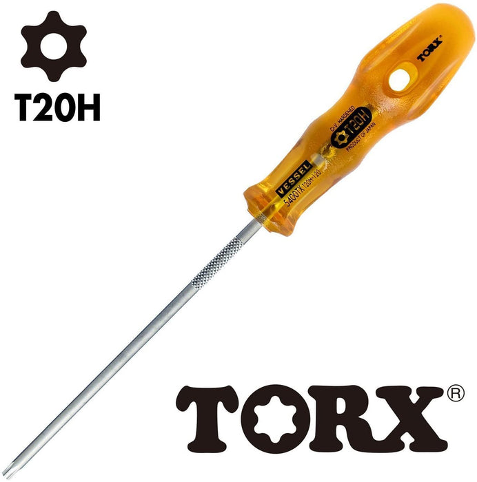 Vessel Power Grip T20Hx120 Torx 螺絲起子 - 防篡改 5400Tx 系列