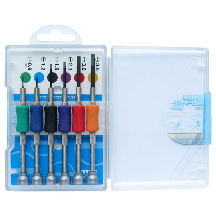 Vessel Precision Screwdriver Set TD-55 with 6 Different Sizes Included