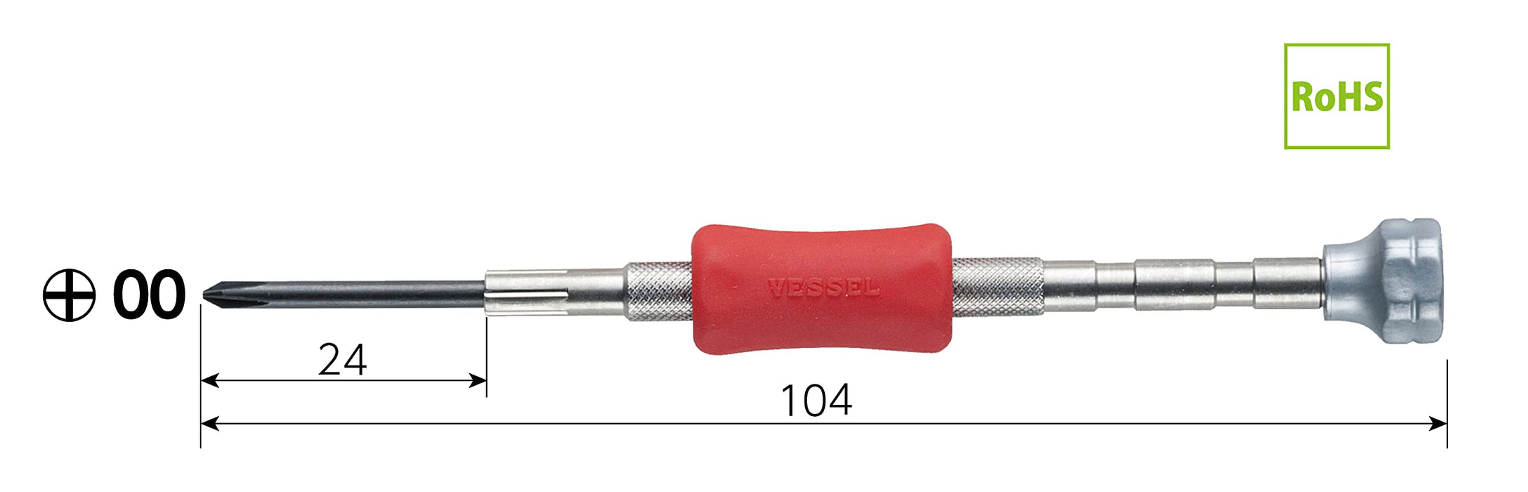 Vessel Precision TD-51 +00 Screwdriver - High Quality Tool by Vessel