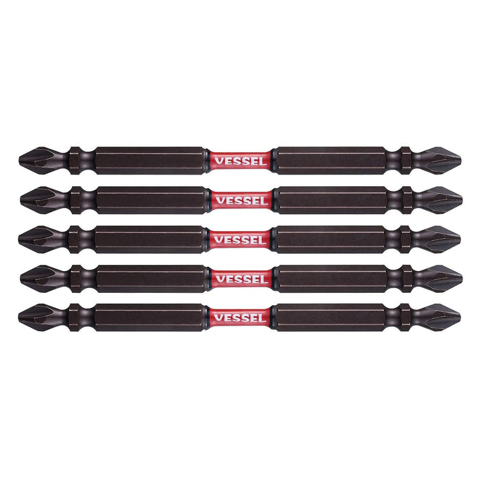 Vessel Sakisbo 5-Piece Double Head Torsion Bit Size +2 x Φ4 x 110mm - SST5P2110-Kiichin - The #1 Place for Japanese Goods in Your Hand!