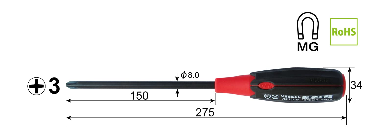 Vessel Super Cushion Driver 700 - 3x150 Vessel 增強舒適工具