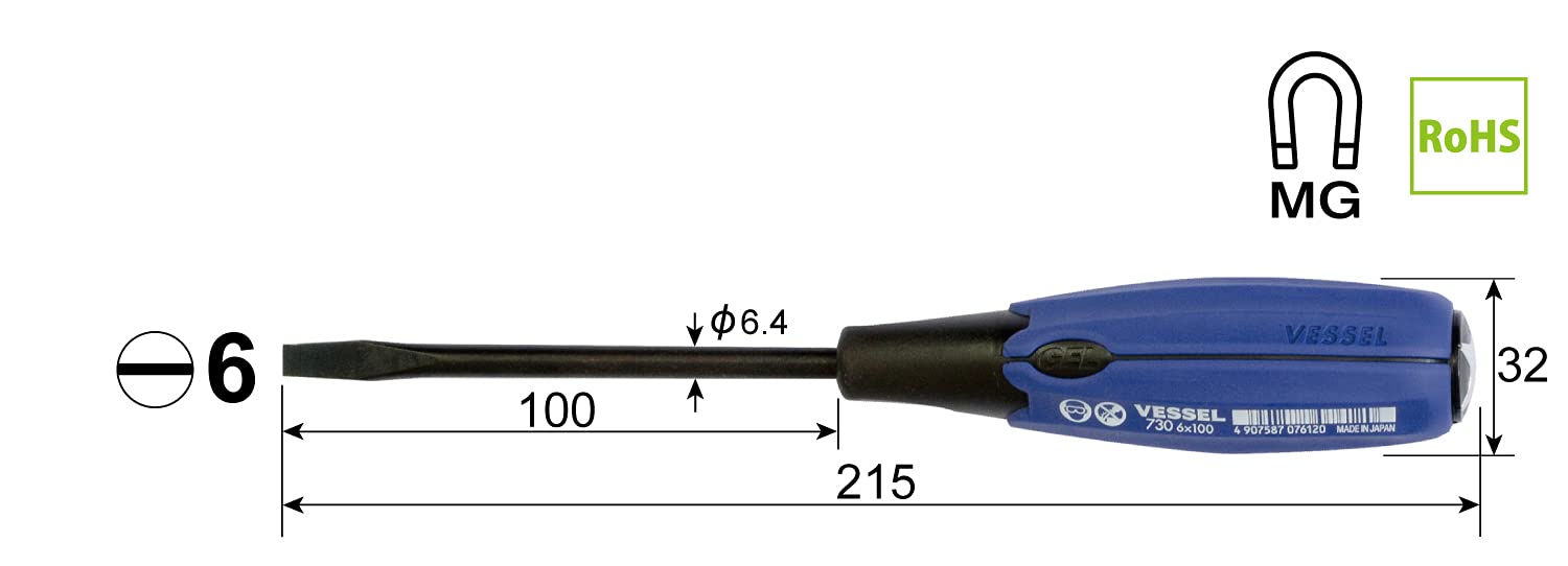 容器穿透驅動器 - 超級緩衝手柄 6x100-mm 730 系列