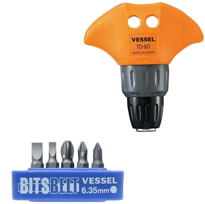 Vessel T-Type Ratchet Driver Tool Set TD-80 - Premium Quality Tools