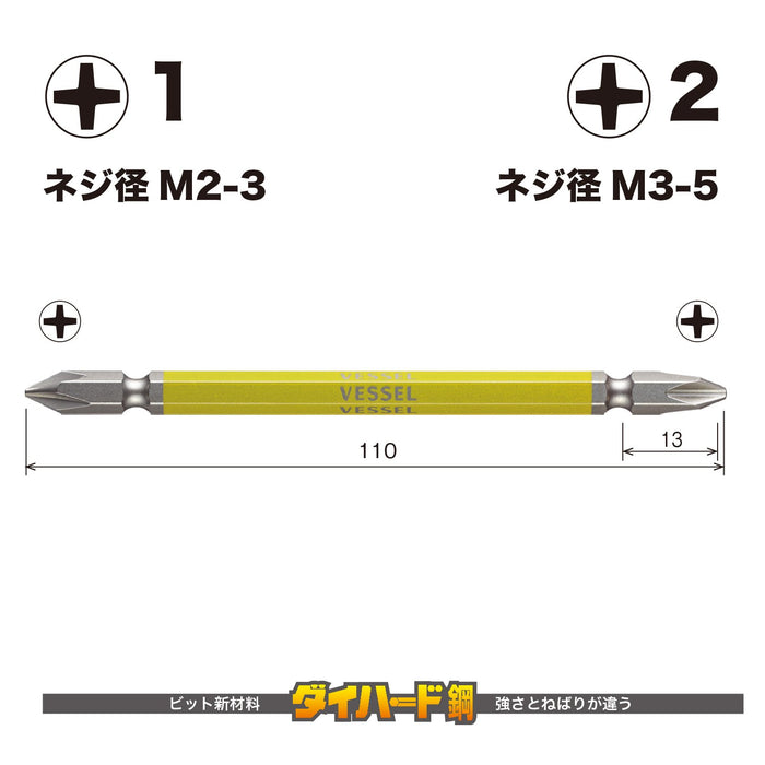 Vessel 40V 雙端組合 Gosai 批頭 +1/+2x110 2 件組 GS141211