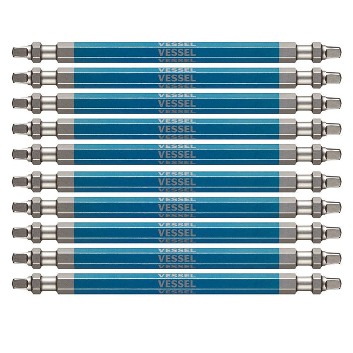 Vessel 40V Double-Ended Square Gosai Bit 10 Piece Set SQ3x110 GS10PSQ3110F