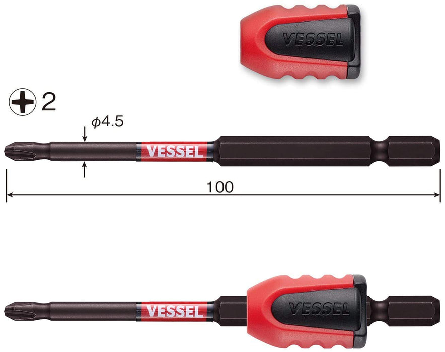 Vessel 40V Sakisubo 階梯式鑽頭，附 2x100 螺絲吸磁器 1 件 - Nmcs16210