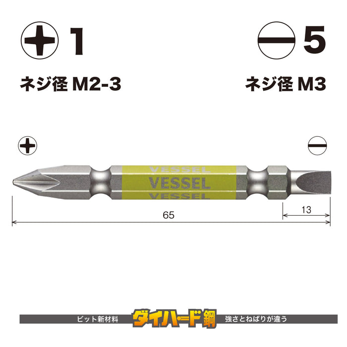 容器雙頭 Gosai 鑽頭 +1/-5 x 65 組合 2 件組 - GS141565