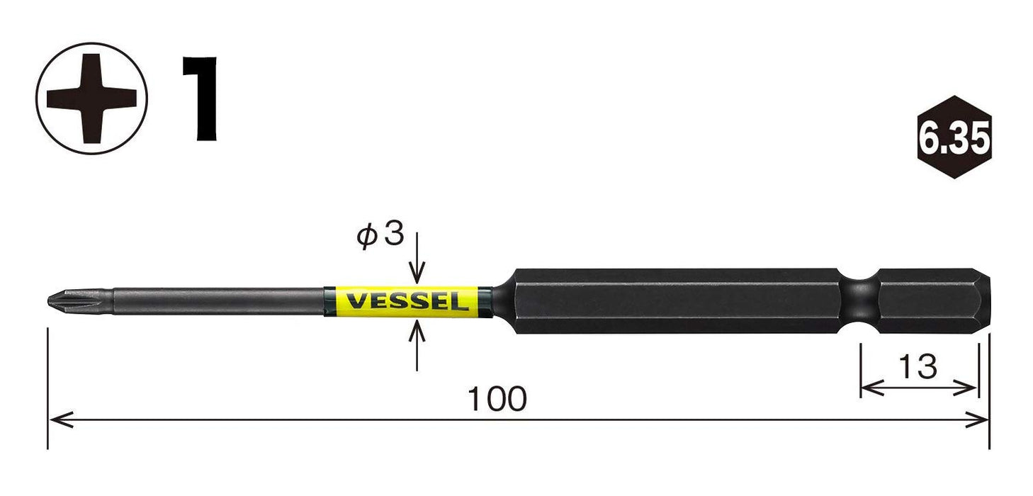 Vessel Sakisubo Stepped Bit Set 1xΦ3x100mm Pack of 2 - Model SS161100