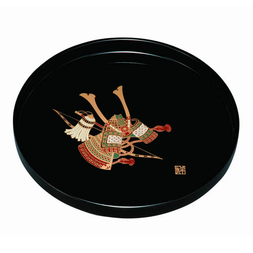 Yamaya Lacquerware Shop 30cm Black Round Tray Helmet Design-Kiichin - The #1 Place for Japanese Goods in Your Hand!