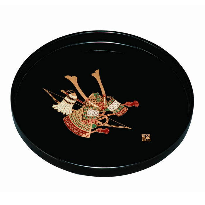 Yamaya Lacquerware Shop 30cm Black Round Tray Helmet Design-Kiichin - The #1 Place for Japanese Goods in Your Hand!