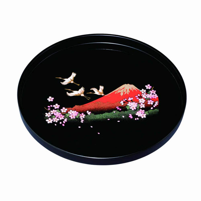Yamaya Lacquerware Shop 30cm Round Tray Fuji Cranes Cherry Blossoms Design-Kiichin - The #1 Place for Japanese Goods in Your Hand!