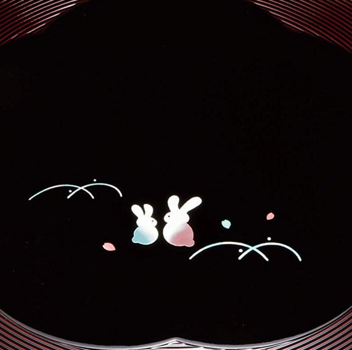 Yamaya Lacquerware Shop 30Cm Round Tray Dream Rabbit Tamari Maki-E Design-Kiichin - The #1 Place for Japanese Goods in Your Hand!