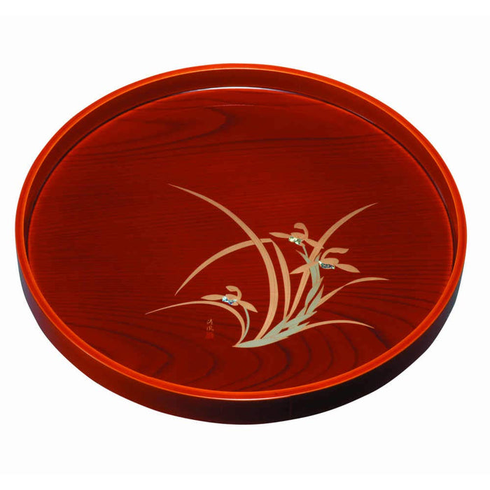 Yamaya Lacquerware Shop 30Cm Wooden Round Tray Shunkei Lacquerware Ran-Kiichin - The #1 Place for Japanese Goods in Your Hand!