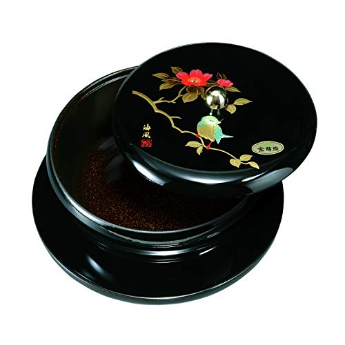 Yamaya Lacquerware Shop Yamaga Shikki 7.0 Cake Dish Black Saezuri Gold Makie-Kiichin - The #1 Place for Japanese Goods in Your Hand!