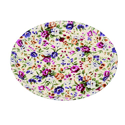 Yamaya Lacquerware Shop 27cm Round Kishu Lacquer Tray with Petit Rose Design-Kiichin - The #1 Place for Japanese Goods in Your Hand!