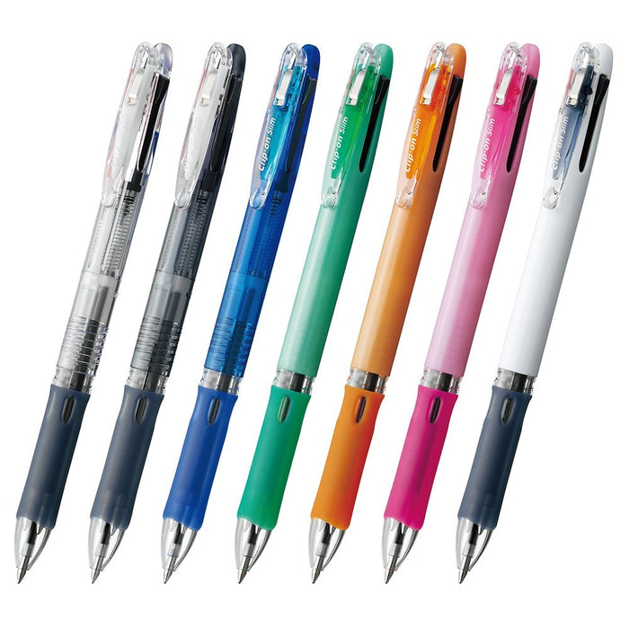 Zebra 10 Pack Slim Transparent 3 Color Clip-On Ballpoint Pens B-B3A5-C