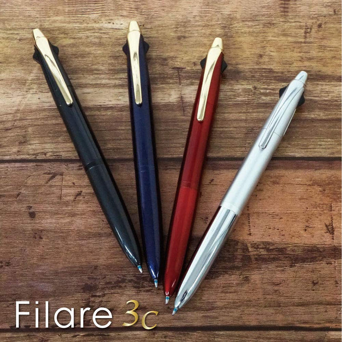 Zebra 3-Color Ballpoint Pen Fillare 3C 0.7mm Red P-B3A12-R Model