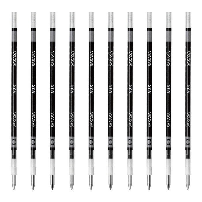 Zebra Prefeel Sarasa Ballpoint Pen Refill 0.3 Lead Black 10 Pieces-Kiichin - The #1 Place for Japanese Goods in Your Hand!