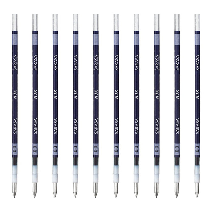 Zebra Prefeel Sarasa Blue Black 0.3 Lead Ballpoint Pen Refill 10 Pieces-Kiichin - The #1 Place for Japanese Goods in Your Hand!