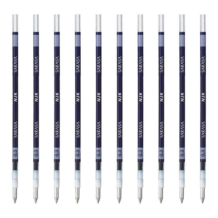 Zebra Prefeel Sarasa Blue Black 0.3 Lead Ballpoint Pen Refill 10 Pieces