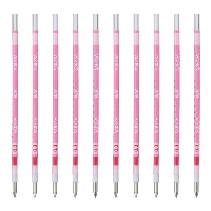 Zebra Prefeel Sarasa Light Pink 0.3 Lead Ballpoint Pen Refill Pack of 10