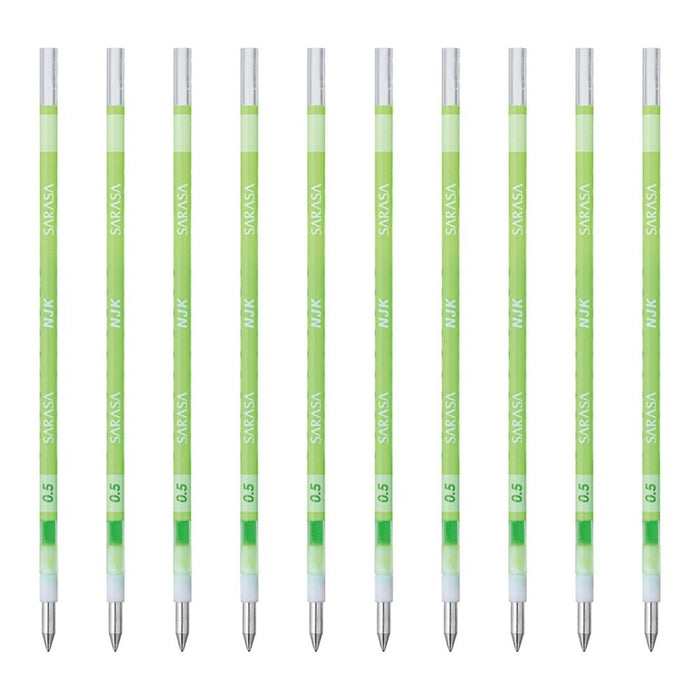 Zebra Prefeel Sarasa NJK-0.5 Light Green Ballpoint Pen Refill - 10 Pieces Pack