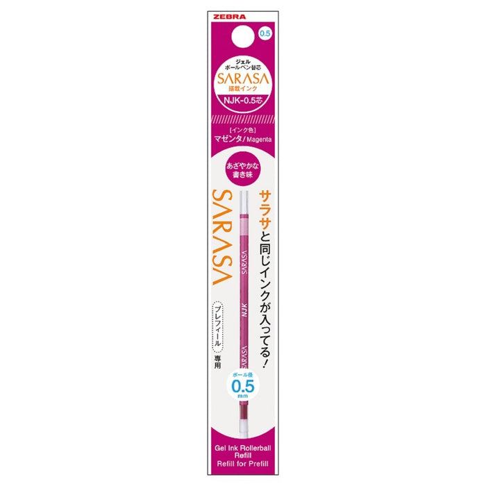 Zebra Prefeel Sarasa Ballpoint Pen Refill 0.5 Lead Magenta Pack of 10