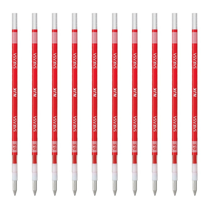 Zebra Prefeel Sarasa Ballpoint Pen Refill 0.5 Lead Red Pack of 10